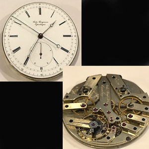 Jules Jurgensen 1/5 Jump Chronograph Dual Train Pocket Watch Movement