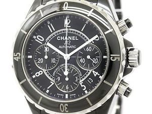 Polished CHANEL J12 Chronograph Ceramic Automatic Mens Watch H0940 (BF113911)