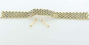 17mm Wide Solid 14K 585 Yellow Gold 7 Row Panther Link Watch Band - 42.3 Grams
