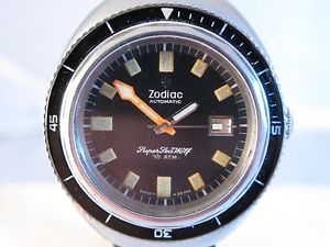 VERY RARE ZODIAC 1960S VINATGE DIVERS WATCH SUPER SEAWOLF AUTOMATIC