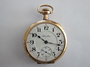 Rare , colectible 1916 Hamilton 14k Gold pocket watch, # 950, 23 jewel (ruby)