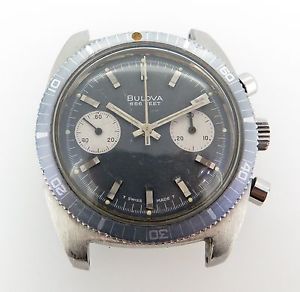 Vintage Bulova 666 Feet Steel Mens Chronograph 7733 Valjoux Wrist Watch