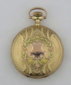 Vintage Estate "ELGIN" 14 kt Tri Color Gold Hunters Case 15 Jewel Pocket Watch.