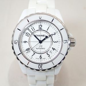 CHANEL J12 White Ceramic H0970 White Dial Auto Watch Only Free Shipping EC #1241