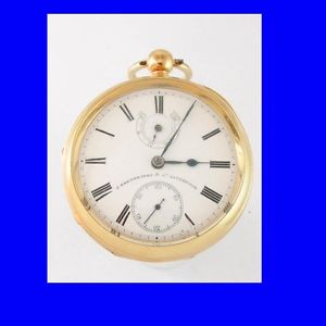 Mint 18k Gold Non-Fusee Liverpool Up/Down Pocket Watch 1901