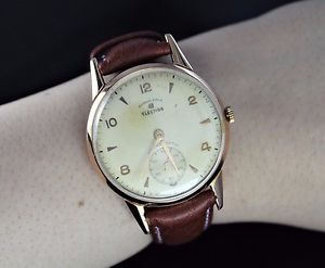 Vintage Men's Grand Prix 18K Rose Gold 36.5mm Non Magnetic Hand Winding Watch