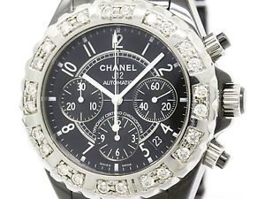 Polished CHANEL J12 Chronograph Custom Diamond Automatic Watch H0940 (BF301483)
