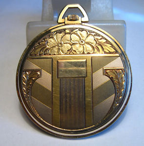Vintage CYMA TAVANNES 14kt 585 Gold Art Deco Open Face Pocket Watch Swiss Made