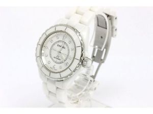 Free Shipping Pre-owned Chanel J12 Diamond Shell Dial Ceramic H2423