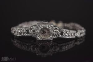 Platinum Diamond Art Deco Wristwatch by Hamilton