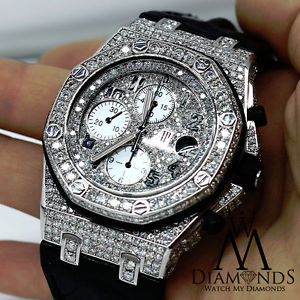 Audemars Piguet Royal Oak Offshore Chronograph Diamonds Watch on Leather Strap