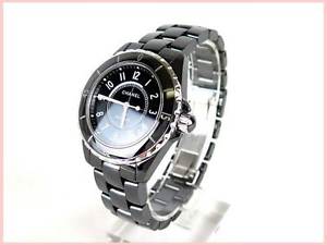 Free Shipping Pre-owned Chanel SS Ceramic J12 Black Ceramic Automatic Men's