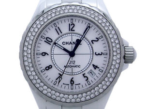 Free Shipping Pre-owned Chanel J12 38mm Bezel Diamond White Dial H0969