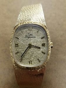 Vintage Jules Jurgensen 14 Karat Solid Gold Men's Windup Wristwatch. Keeps Time.