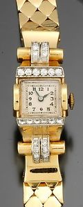 Women's Luxury Swiss 14K Gold Diamond Bracelet Swiss Watch
