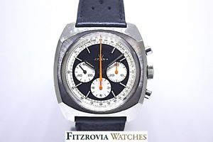 Vintage 1970s Lemania Panda dial Chronograph cal 873 39mm Serviced