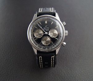 VINTAGE VERY RARE ENICAR SHERPA GRAPH 40mm CHRONOGRAPH STEEL VALJOUX 72 SEAPEARL