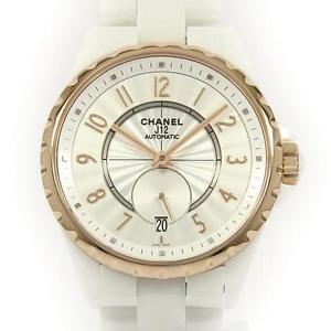 Free Shipping Pre-owned Chanel H3839 J12 365 Ceramic / Beige Gold Silver