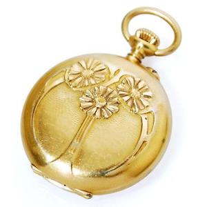 UNIQUE ULYSSE NARDIN 18K SOLID GOLD REPOUSSE PENDANT POCKET WATCH ANTIQUE 1910'