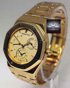 Audemars Piguet Royal Oak Dual Time Power Reserve 18k Gold Mens Watch 25730BA