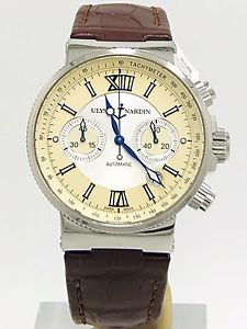 Ulysse Nardin Marine Chronometer Chronograph 353-66 Stainless on Alligator Strap