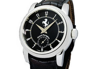 Pre-Owned GIRARD-PERREGAUX Ferrari SS/Leather Black Dial Men's AT Watch 8030,MR