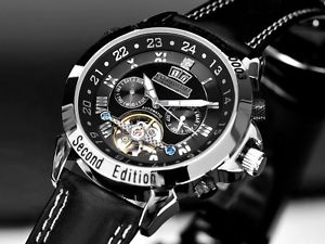 VK: 1.599,-€ Calvaneo 1583 ASTONIA BRILLIANT PLATIN BLACK AUTOMATIK ARMBAND UHR
