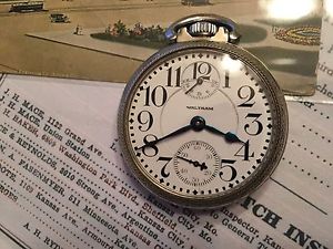 Waltham 1926 Vanguard 23j Union Station MO Wind Indicator Railroad Pocket Watch