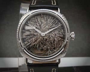 Handcrafted Meteorite Ice Stainless Steel men's watch mechanical movement