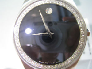 MOVADO MEN'S WATCH QUARTZ ALL S/S SAPPHIRE DIAMOND ORIGINAL SWISS 0605610 NEW