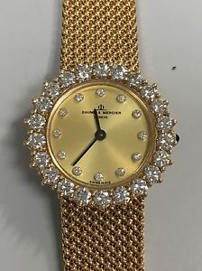 Baume & Mercies 18K ladies gold diamond watch