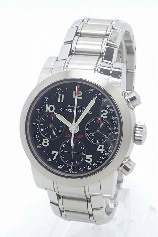 GIRARD-PERREGAUX Ferrari 250TdF chronograph black dial SS Men's AT Watch 8090