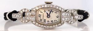 VINTAGE MOVADO PLATINUM HAND-WINDING WATCH W/ 0.50 CTW DIAMONDS! 13.1 GRAMS #H31