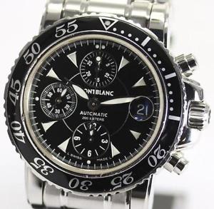 Used[B] Watch Men Mont Blanc 7034 Self winding black SS X6E