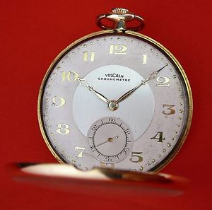 RARE " VULCAIN " CHRONOMETRE, 18K Solid Gold Case, Pocket Watch from 1930 !!!