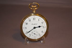 1905 ROCKFORD MODEL 900 2-STARS RAILROAD POCKET WATCH 24 JEWEL 18 SIZE RUNS GOOD