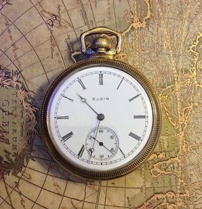 Elgin 3 Finger Bridges Display Pocket Watch 15 Jewels RARE Piece