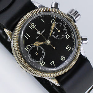 TUTIMA UROFA 59 WEHRMACHTSCHRONOGRAPH WWII PILOT MILITARY 39mm UHR