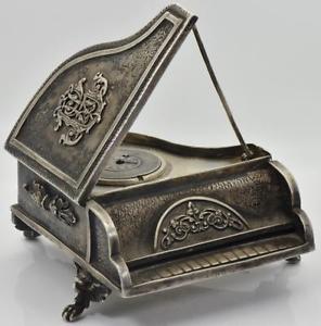 MUSEUM antique 19th Century silver Grand Piano Verge Fusee desk watch c1800's