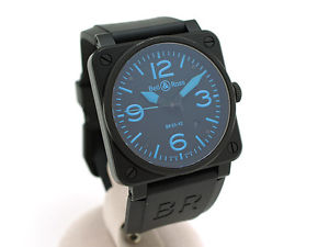 F / S Pre-owned Bell & Ross 11243 BRO3-92 Watch Ceramic Rubber Blue Black