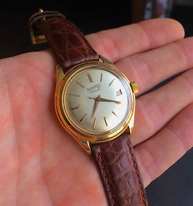 Vintage watch EBERHARD solid yellow gold 18k date automatic montre swiss 11501