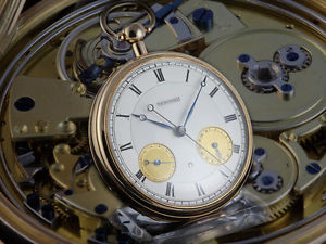 VAUCHER FRERES TASCHENUHR 18 KARAT GOLD 4/4 STUNDENSCHLAGUHR SEKUNDENSPRUNG TOP