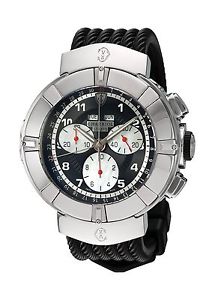 Charriol Men's 'Celtica' Swiss Quartz Stainless Steel and Rubber Dress Wa... New