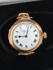 Rare J.B. BENSON 9ct Gold Antique London 1915 Ladies Red 12 Watch