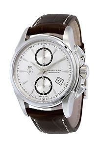 Hamilton Men's H32616553 Jazzmaster Silver-Dial Watch with Brown Band New