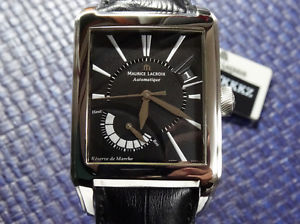 AUTHENTIC MEN'S MAURICE LACROIX PONTOS  DATE  POWER RESERVE AUTOMATIC  BLACK