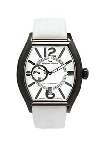 Yonger & Bresson Men's YBH 8342-10 Chenonceau Automatic White Rubber Date Watch