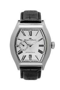 Yonger & Bresson Men's YBH 8342-22 Chenonceau Automatic Black Leather Date Watch