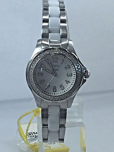 Women's Invicta 1779 Angel Stainless/Ceramic Diamond Accented White Dial Watch