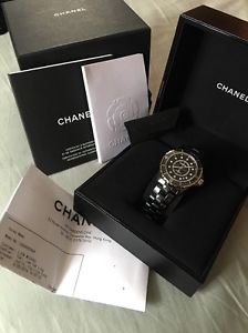 New! Chanel H1626 J12 Black Ceramic 38mm Automatic Diamond With Receipt!
